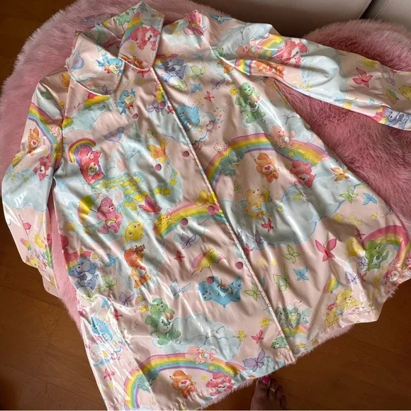 New Care Bears x Dolls Kill Pastel Pink Raincoat